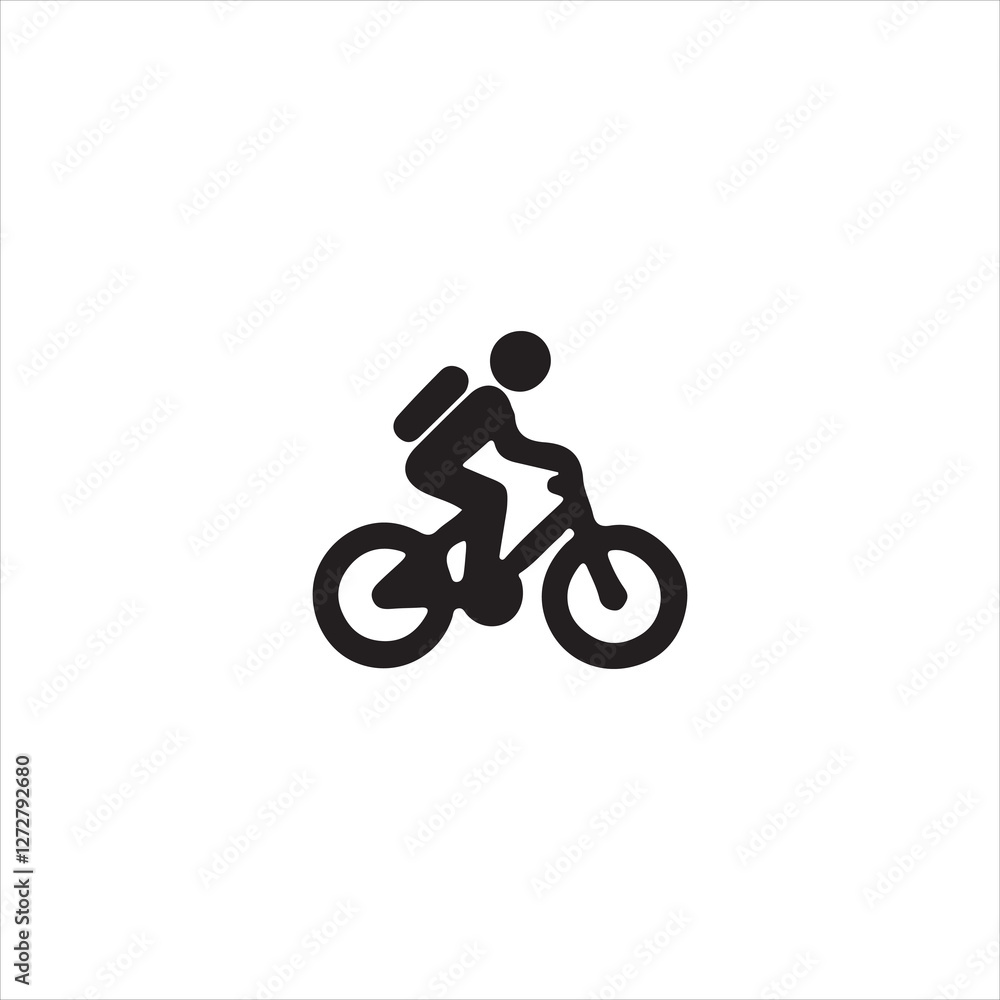 Fototapeta premium silhouette of a man riding a bike