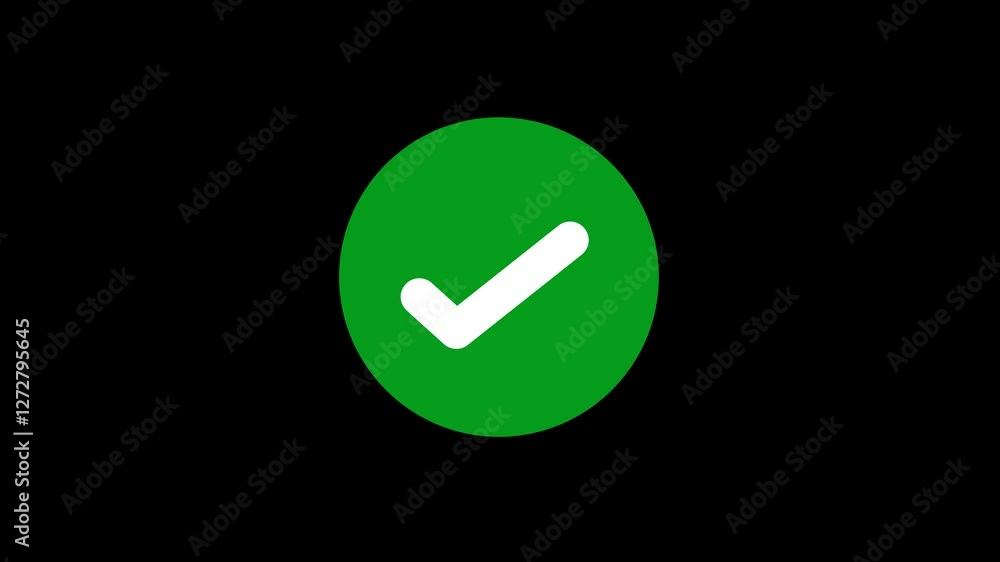 Tick Mark Check Mark Animation Flat And Modern Style Alpha Channel. 4K Resolution Tick Mark Check Mark Animation Flat And Modern Style Alpha Channel. 4K Resolution