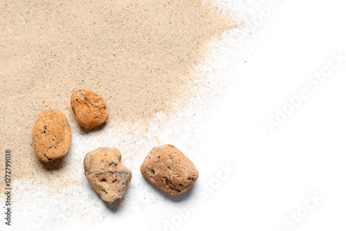 Light beach sand with stone...
