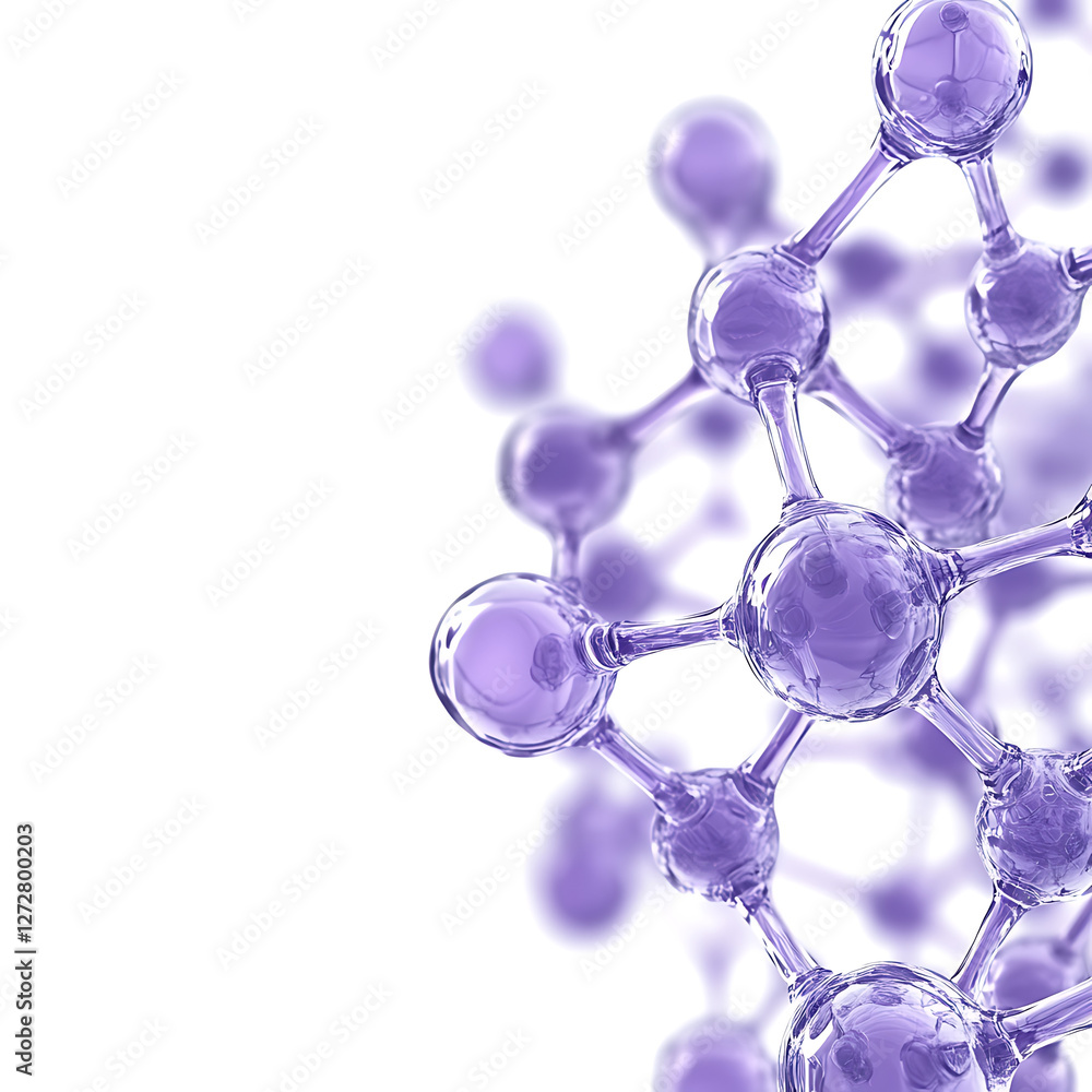 custom made wallpaper toronto digitalComplex Purple Molecule Structure Chemistry Science Model Interconnected Atoms and Bonds.