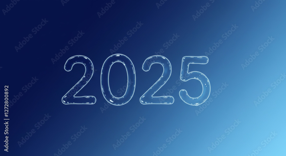 Year two thousand and twenty five in watery translucent font Year two thousand and twenty five in watery translucent font