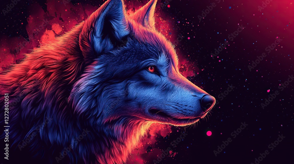 abstract wolf t shirt design with headphones digital furry artwork angular style abstract wolf t shirt design with headphones digital furry artwork angular style