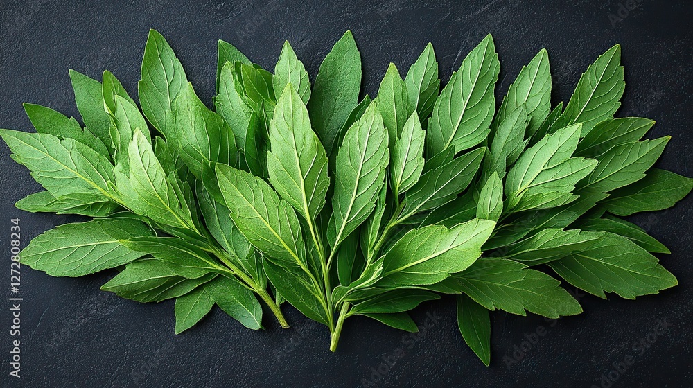 Fototapeta premium artemisia vulgaris leaves isolated on transparent background herbal medicine,natural remedy concept