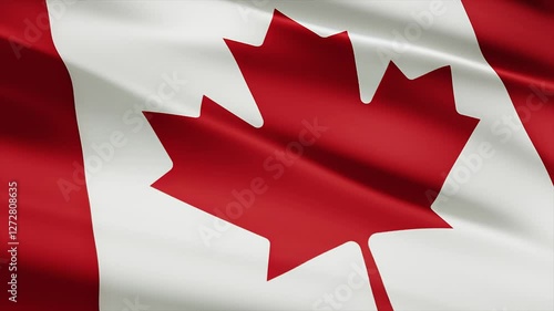 canadian flag waving in wind
