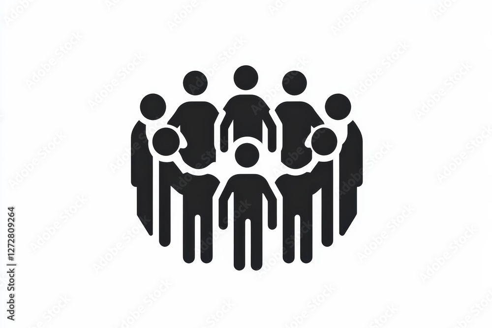 Stylish Graphic of Group of People in Circle for Community Concept Stylish Graphic of Group of People in Circle for Community Concept