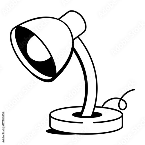 A doodle style icon of desk lamp 

