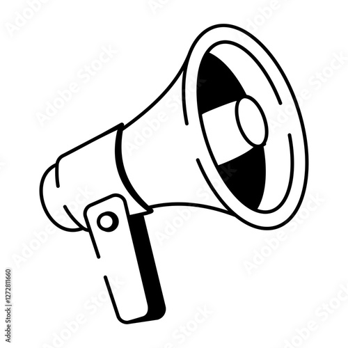 A hand drawn icon of loudspeaker 
