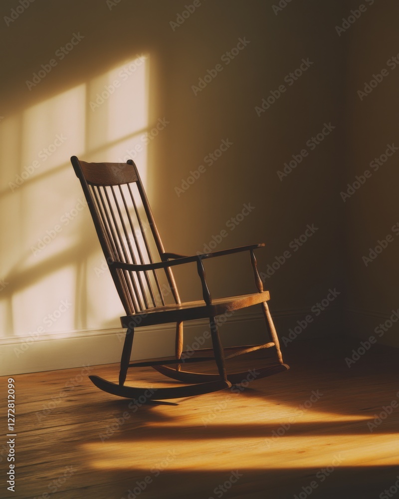 Dementia risk symbolized by an empty rocking chair in a dimly lit room. Featuring soft lighting and muted colors Dementia risk symbolized by an empty rocking chair in a dimly lit room. Featuring soft lighting and muted colors