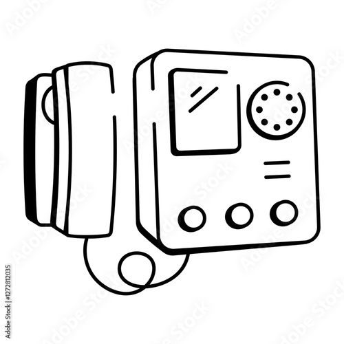A hand drawn icon of intercom system 

