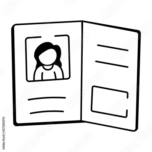 A hand drawn icon of passport 

