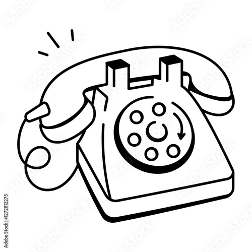 A hand drawn icon of a telephone 

