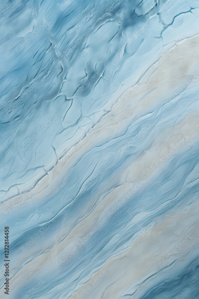 Fototapeta premium Beautiful travertine in a light blue texture poster background