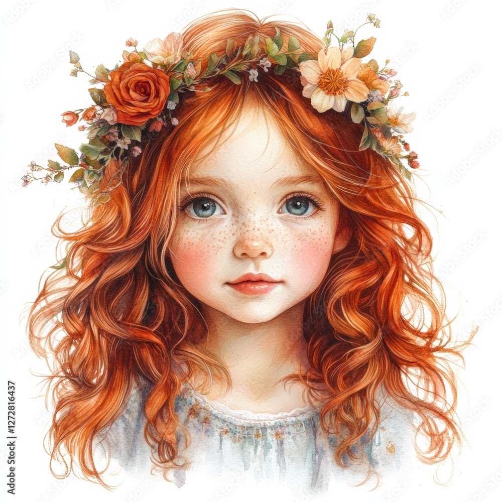 Obraz premium Charming girl watercolor style