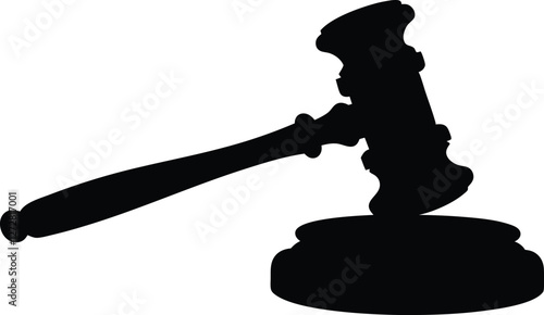 Judge hammer silhouette vector, Judge gavel icon vector illustration