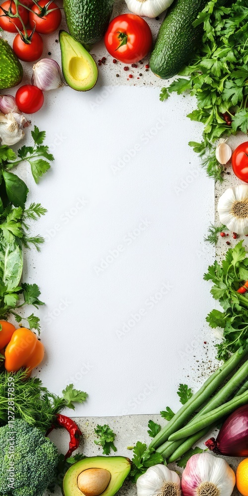Fresh Produce Bordering White Paper; Recipe Template Fresh Produce Bordering White Paper; Recipe Template