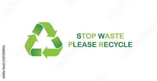 Light green recycle symbol is isolated on a white background. icon of reusing unwanted items to reduce the planet's waste. Concept of conservation, production, environment, renewable energy.