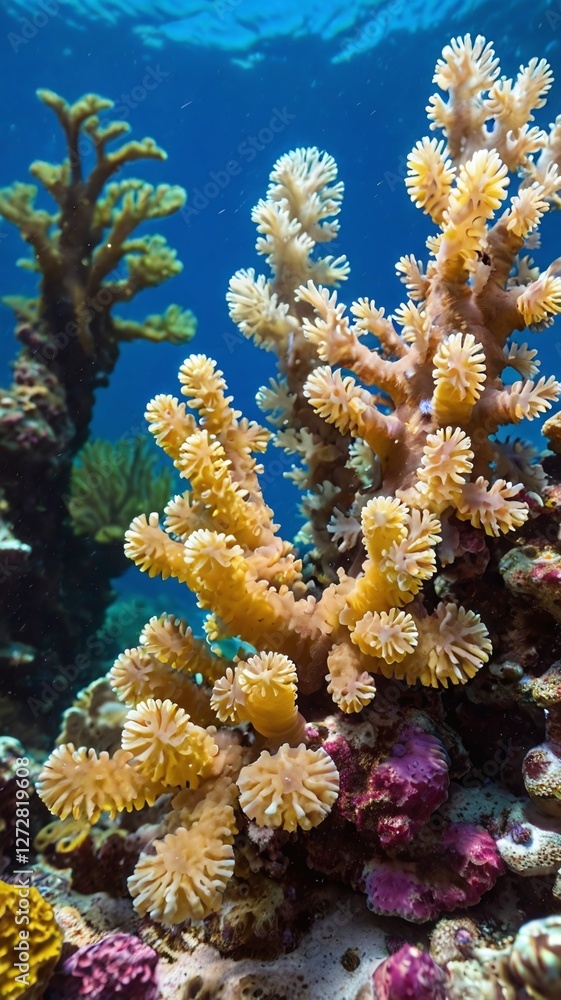 Fototapeta premium colorful sea corals and marine animals acropora Millepora