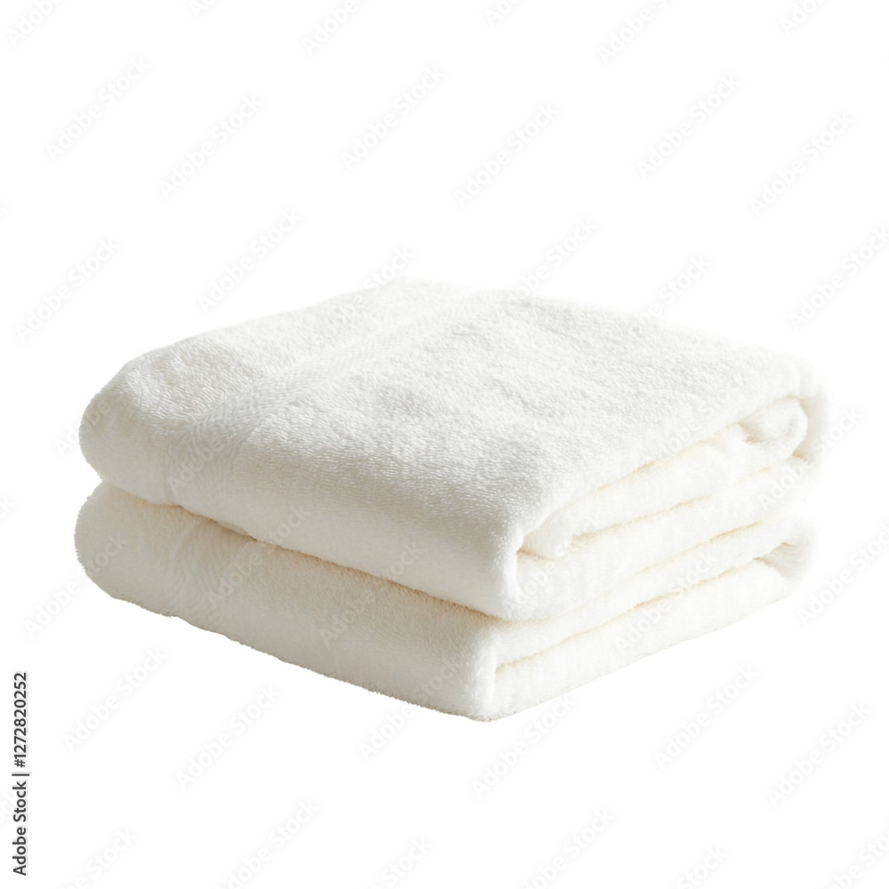 Soft white towels neatly folded on black background, Soft white towels neatly folded on black background,
