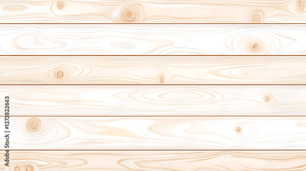 Naklejka premium Light Beige Wooden Plank Texture Background with Natural Grain and Knots Rustic Design 3D Render.