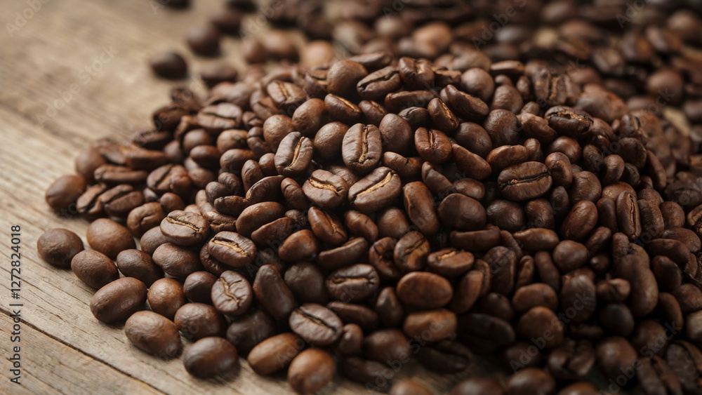 Macro Shot of Dark Roasted Coffee Beans, Highlighting their Texture Macro Shot of Dark Roasted Coffee Beans, Highlighting their Texture
