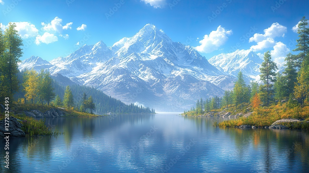 body of water calm body of water surrounded with trees,mountains lake in the mountains hd wallpaper