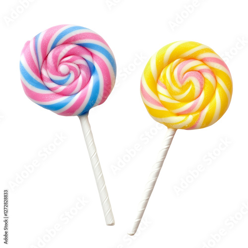 Wallpaper Mural Two Swirl Lollipops Pink Blue Yellow Candy Sweet Treat Torontodigital.ca