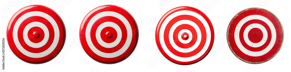 Set of a red and white target, isolated on a transparent background. Set of a red and white target, isolated on a transparent background.