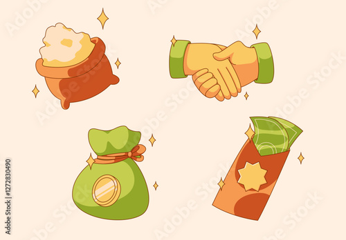Islamic ramadan symbols and elements
