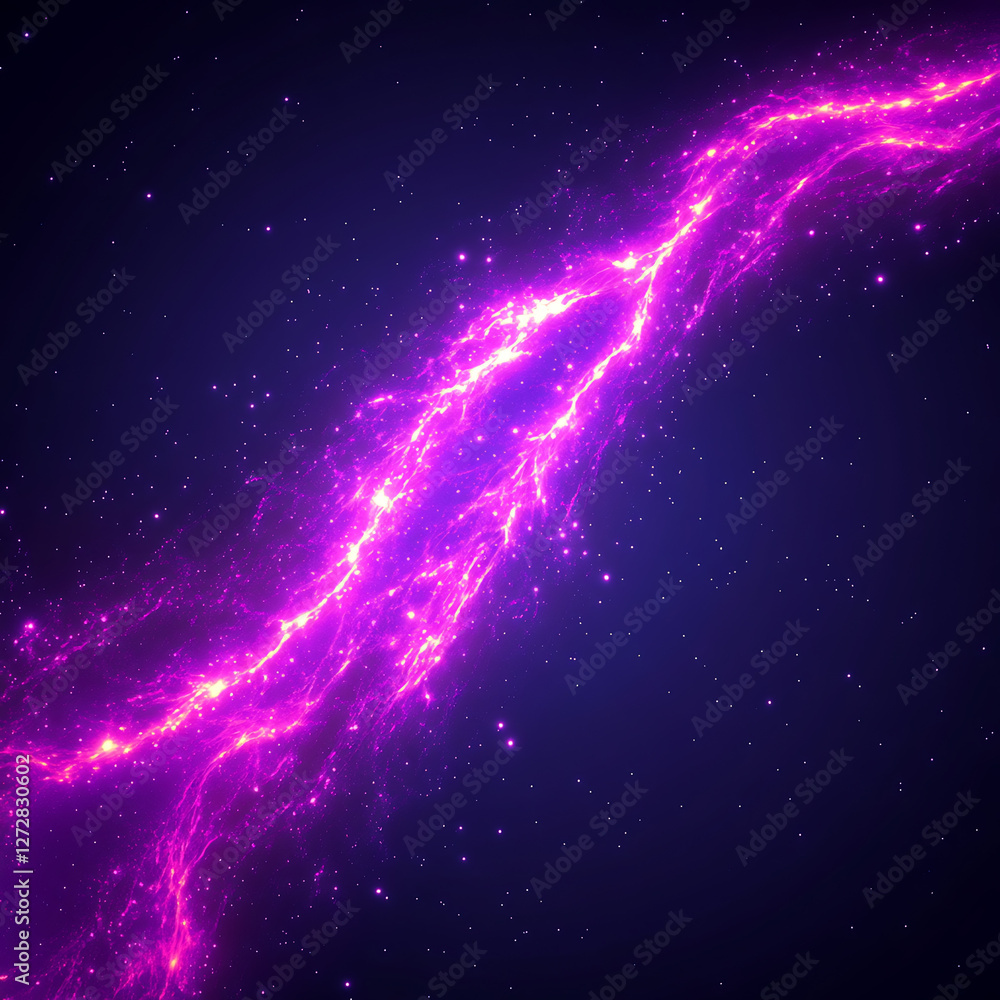 Obraz premium Radiant Nebula Luminescence Displaying Stellar Brilliance and Galactic Formations in Deep Cosmic Space.