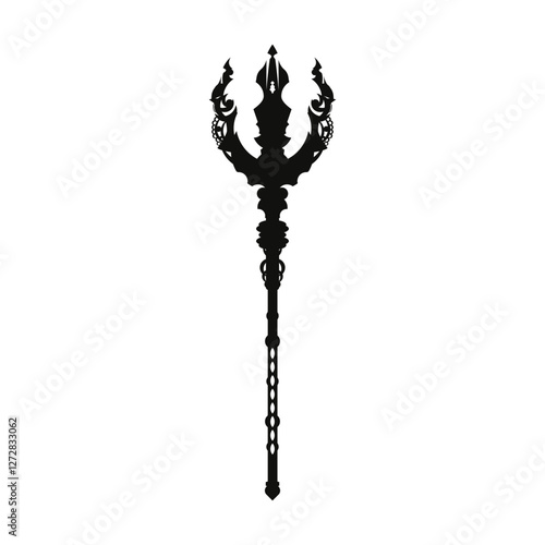 Trident or trishul weapon design. Vector, illustration.