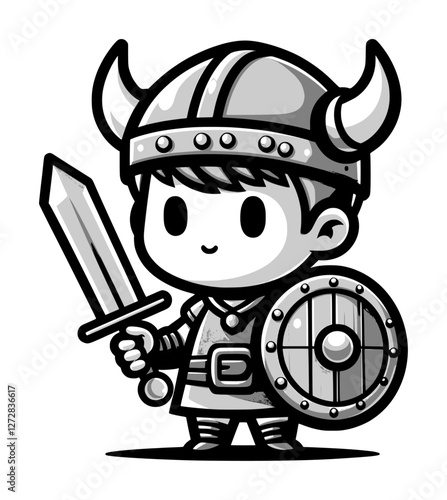 cute viking kid cartoon character (artwork 4)