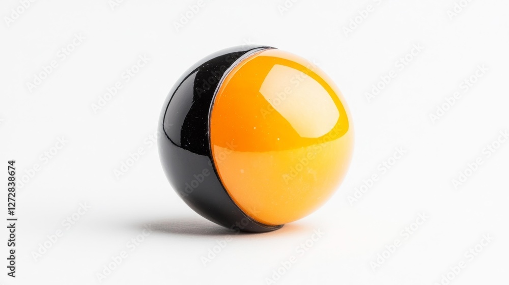 Black and Orange Split Ball with Smooth Surface. Generative AI Black and Orange Split Ball with Smooth Surface. Generative AI