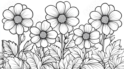 child friendly simple flower outline for coloring ideal for creative learning,art activities