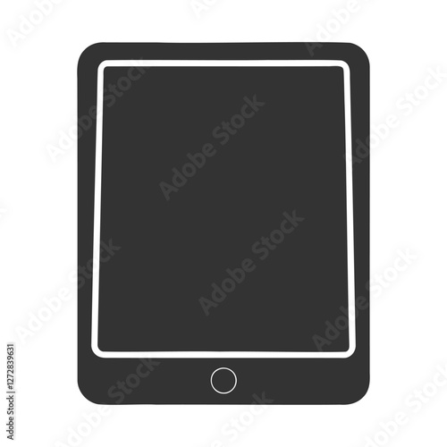 Simple Vector Illustration of a Modern Tablet, clean minimalist vector graphic of a tablet computer