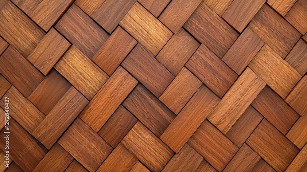 A close-up view of a beautifully woven wooden surface showcasing a rich, warm color and intricate geometric patterns. A close-up view of a beautifully woven wooden surface showcasing a rich, warm color and intricate geometric patterns.