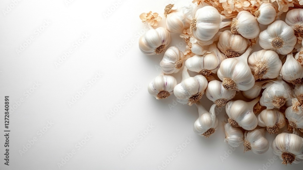 Garlic Bulbs with White Isolated Background. Generative AI Garlic Bulbs with White Isolated Background. Generative AI