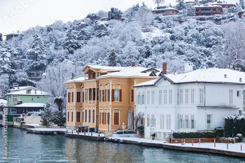 Photography Winter Season in the Istanbul City Symbol Buildings Photo, Uskudar - Eminonu Fat