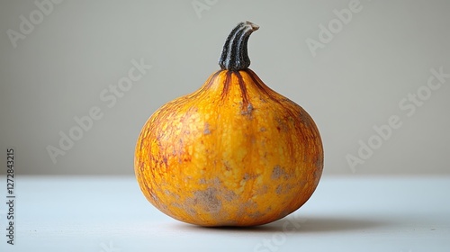 Fresh pumpkin isolated on a plain background for autumn harvest. Generative AI photo