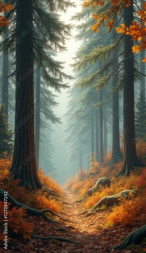 Fototapeta premium Pine forest in autumn