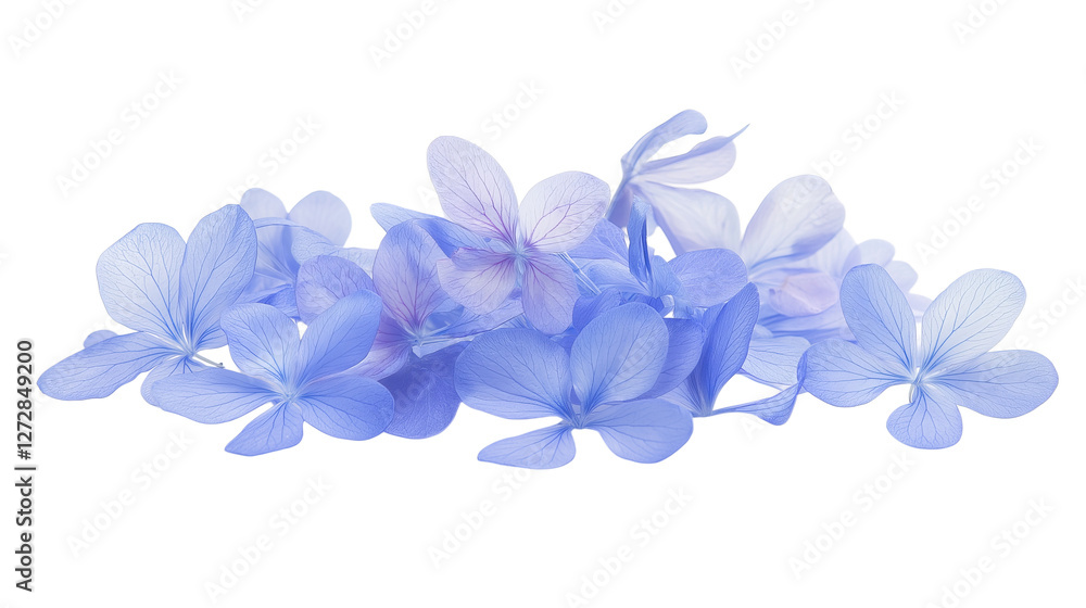 Light blue flower petals isolated on transparent background Light blue flower petals isolated on transparent background