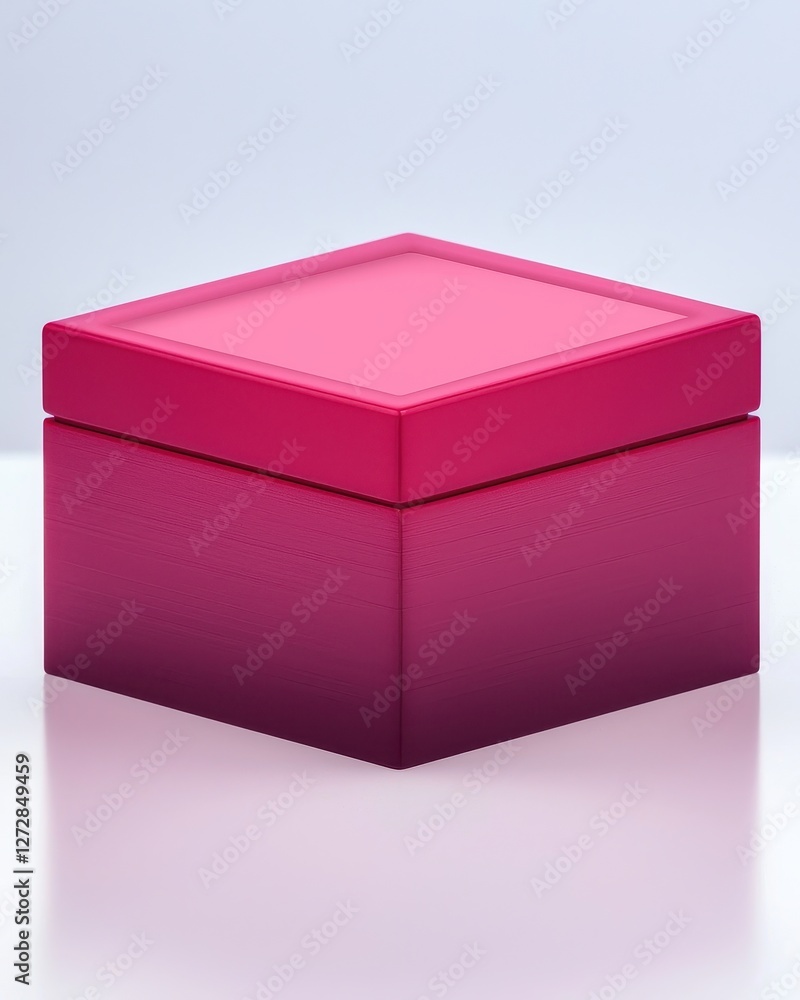 Vibrant Pink Gradient Box with Smooth Glossy Surface Reflection Vibrant Pink Gradient Box with Smooth Glossy Surface Reflection