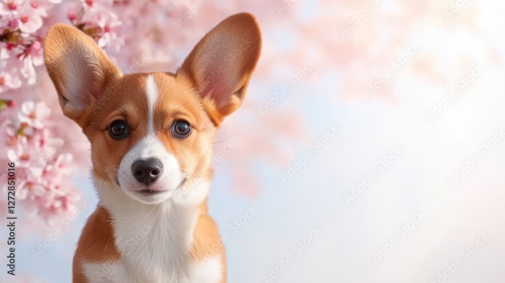 Corgi's Blossoms: A corgi, with its endearing charm and expressive eyes, sits beneath a canopy of delicate cherry blossoms. Capturing the essence of springtime. Corgi's Blossoms: A corgi, with its endearing charm and expressive eyes, sits beneath a canopy of delicate cherry blossoms. Capturing the essence of springtime.