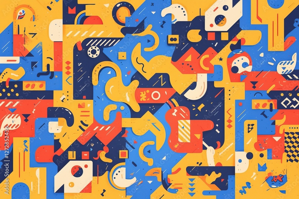 Obraz premium Abstract geometric design with animal motifs
