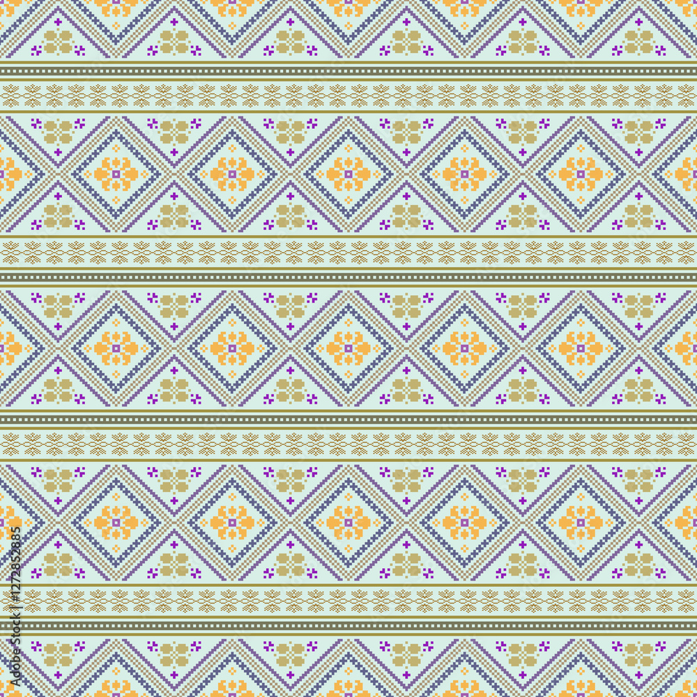 Beautiful retro seamless pattern design by geometric 
