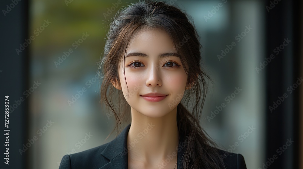 confident,smiling business woman in formal attire standing in front of office building confident,smiling business woman in formal attire standing in front of office building