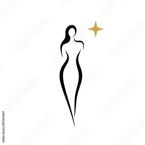 Beauty woman silhouette Elegant fashion model Vector illustration
