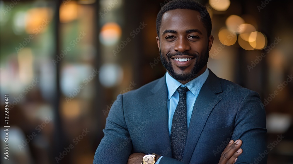 confident businessman with arms folded smiling in modern office professional corporate leadership,positive workplace environment confident businessman with arms folded smiling in modern office professional corporate leadership,positive workplace environment