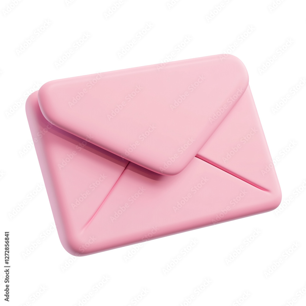Pink Envelope 3D Render Digital Mail Message, Pink Envelope 3D Render Digital Mail Message,