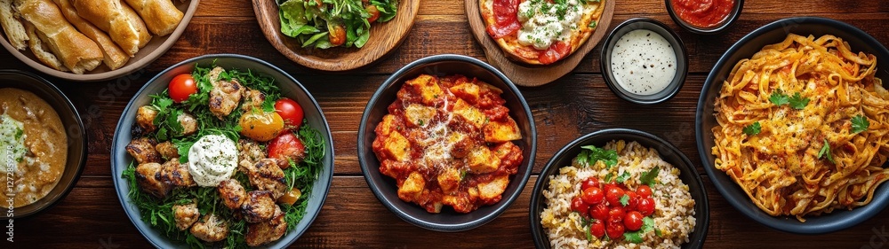 Delicious assortment of various dishes. Delicious assortment of various dishes.