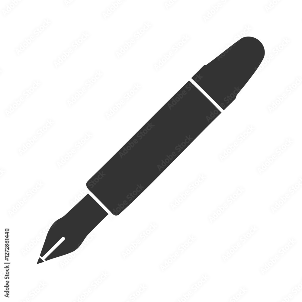 Simple Vector Illustration of a Fountain Pen, minimalist vector graphic of a fountain pen Simple Vector Illustration of a Fountain Pen, minimalist vector graphic of a fountain pen